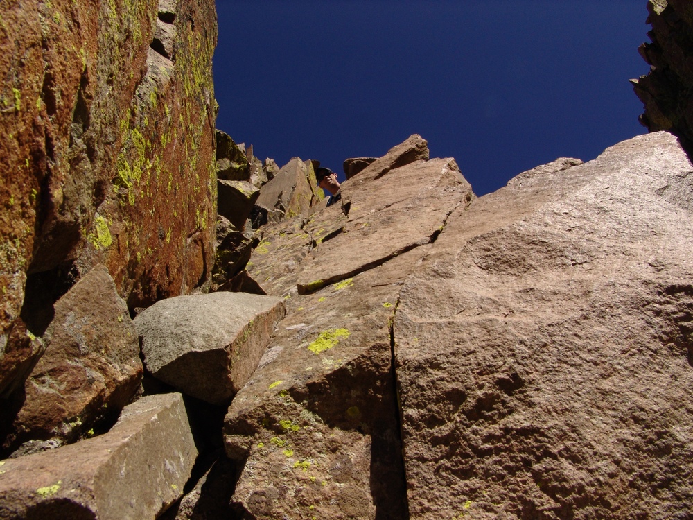 Arron looks down Mount Sneffels